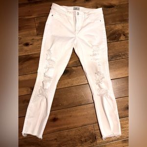 Abercrombie & Fitch white distressed jeans